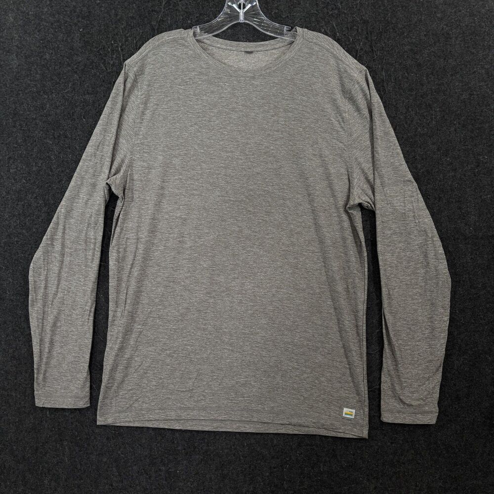 Vuori Strato Tech Shirt Men's Large Gray Performance Stretch Athletic Basic Tee